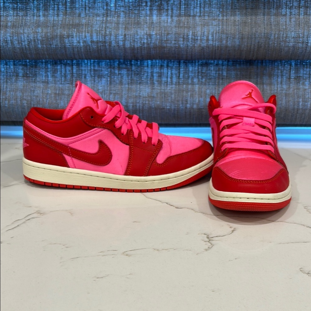 Air Jordan Red and Pink Sneakers